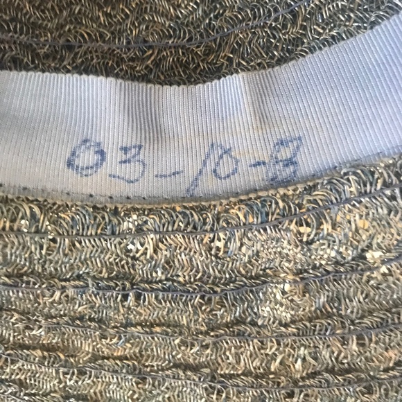OUTSTANDING 1940s\' TWO TONE BLUE STRAW WIDE BRIM HAT WITH GROSGRAIN TRIM & VEIL main image 4